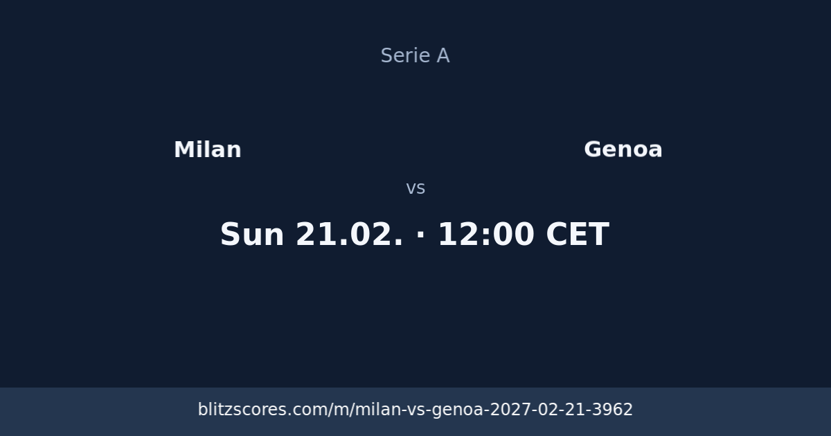 Milan vs Genoa score card