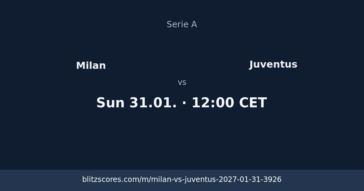 Milan vs Juventus score card