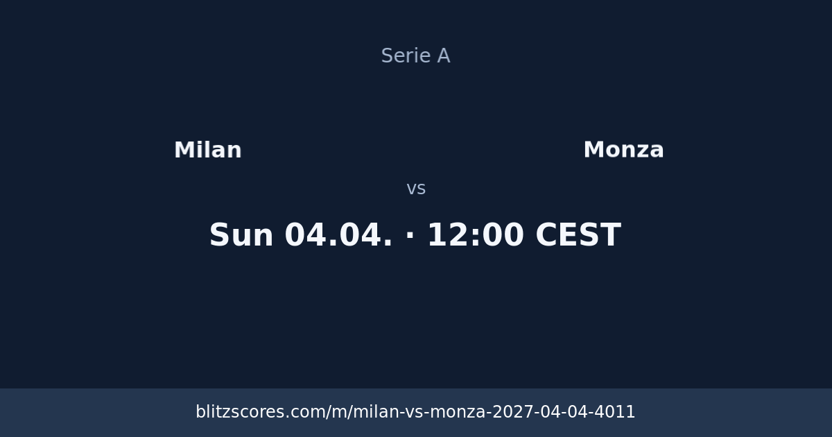 Milan vs Monza score card