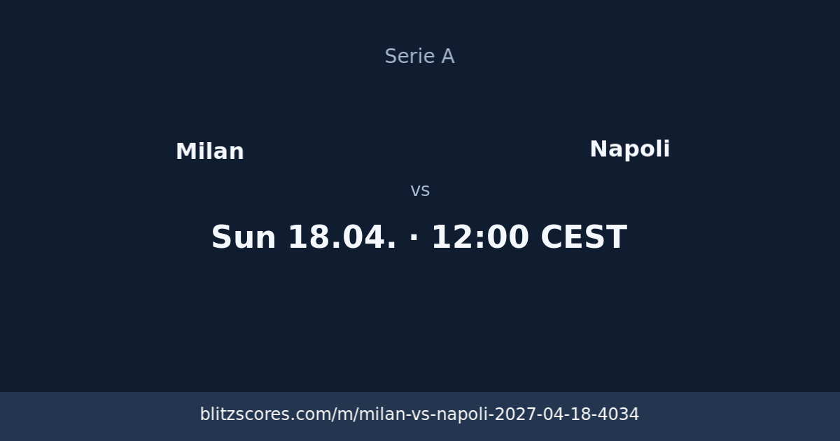 Milan vs Napoli score card