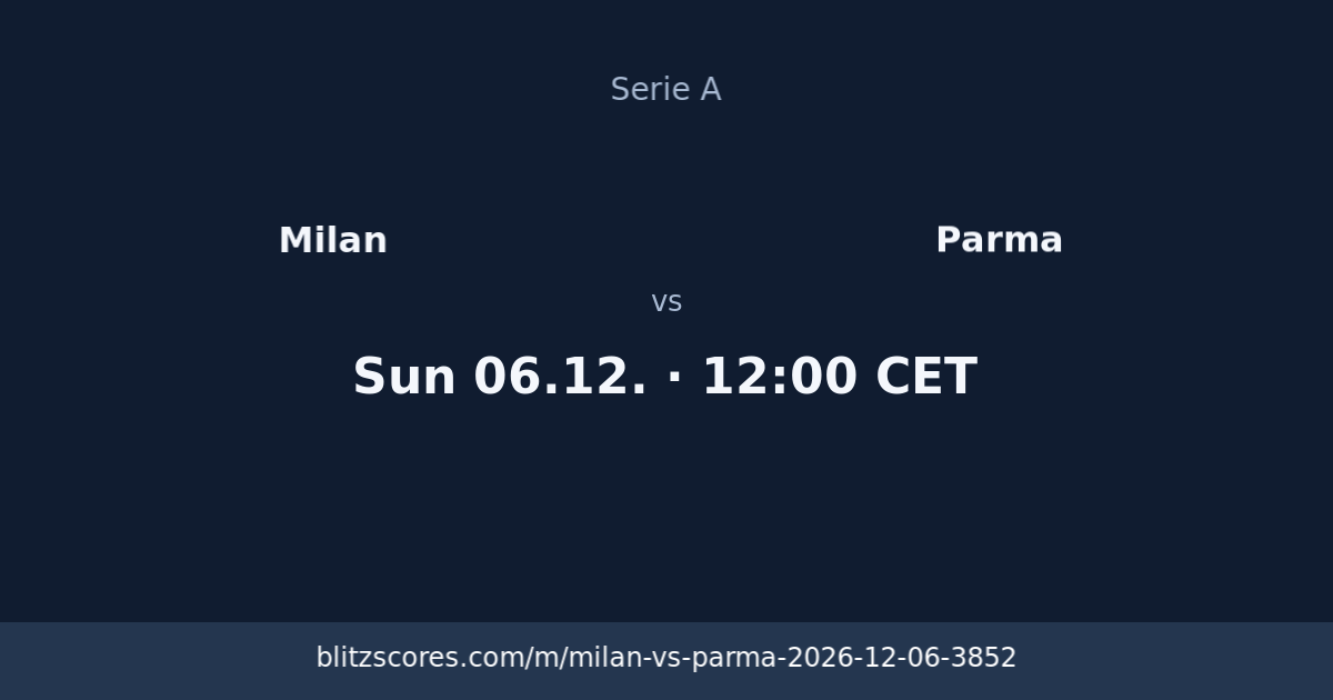 Milan vs Parma score card