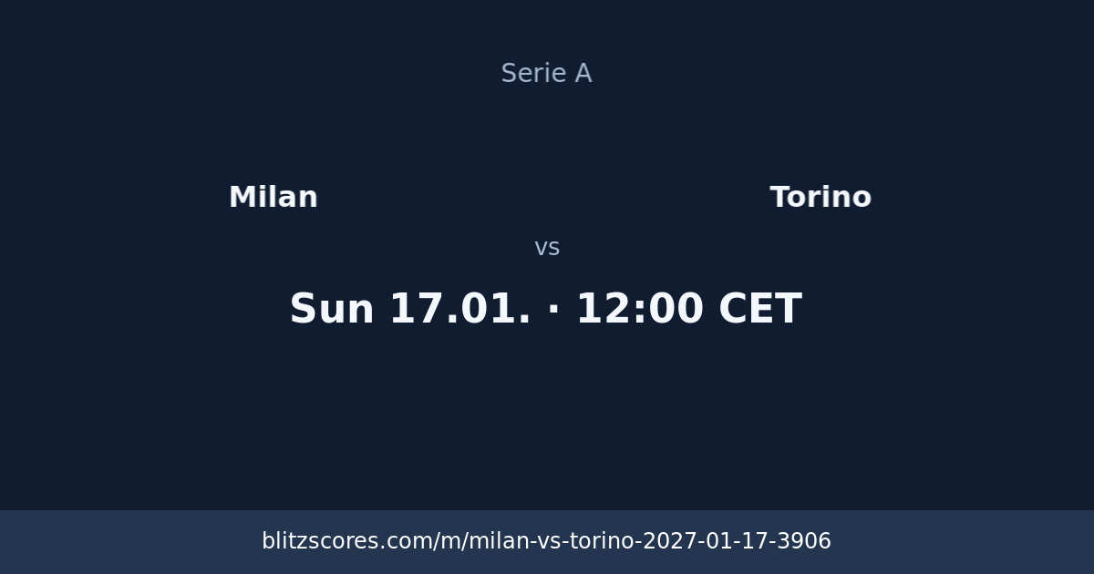 Milan vs Torino score card