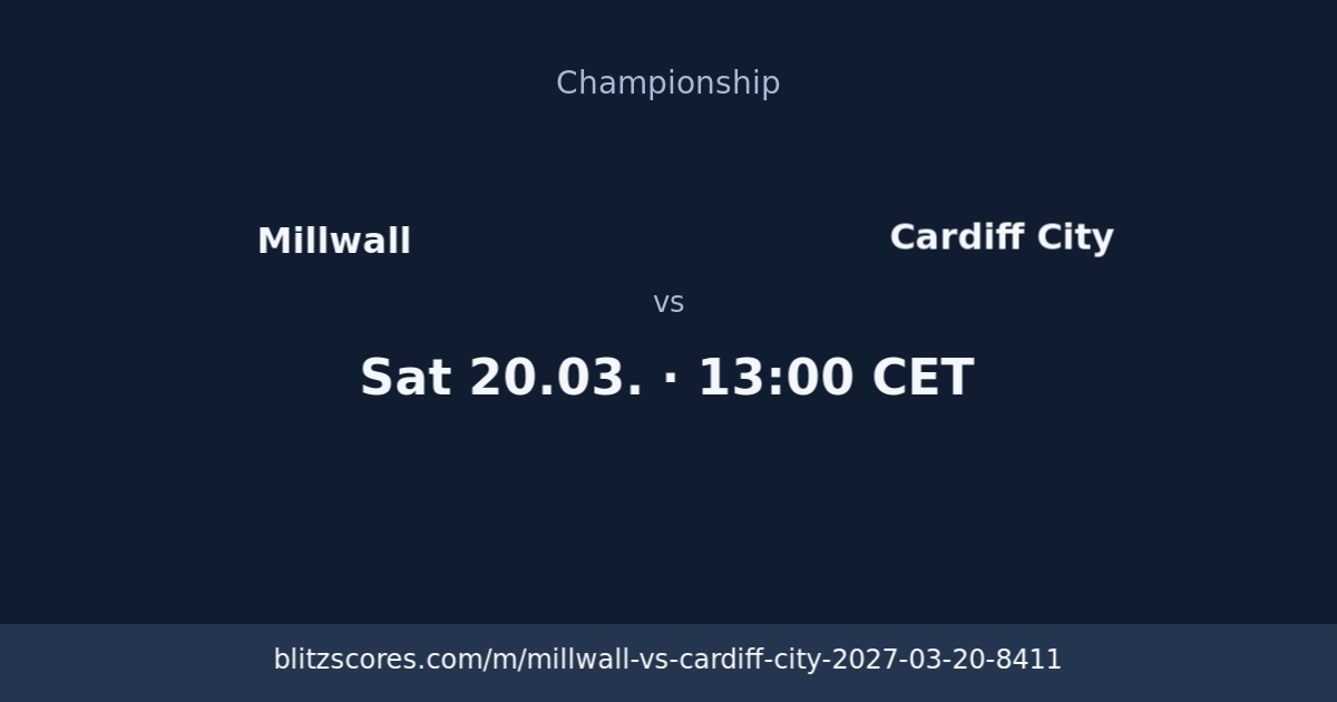 Millwall vs Cardiff City score card