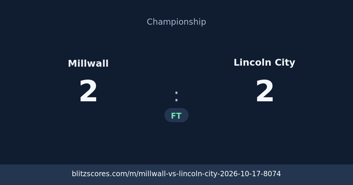 Millwall vs Lincoln City score card