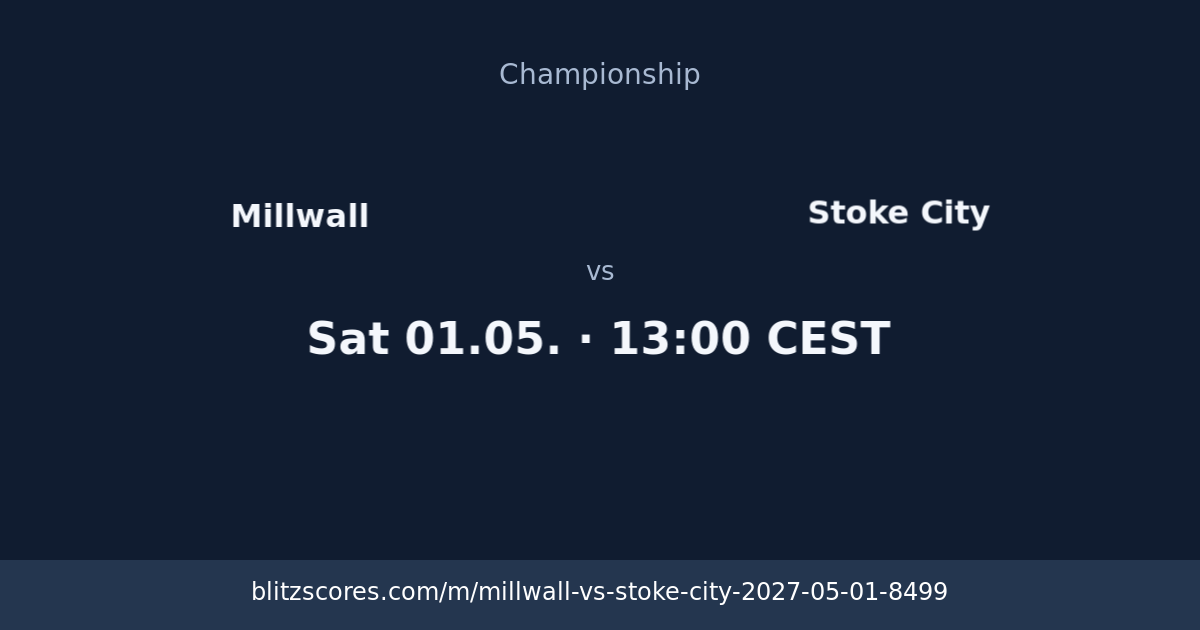 Millwall vs Stoke City score card