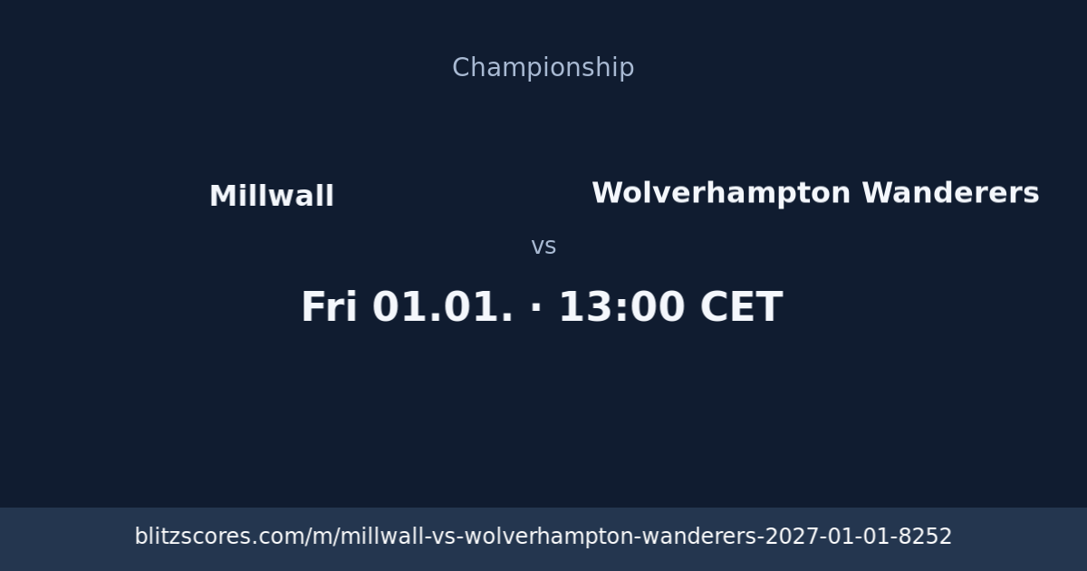 Millwall vs Wolverhampton Wanderers score card