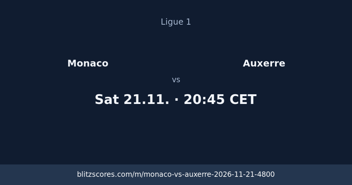 Monaco vs Auxerre score card