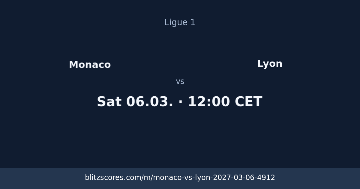 Monaco vs Lyon score card