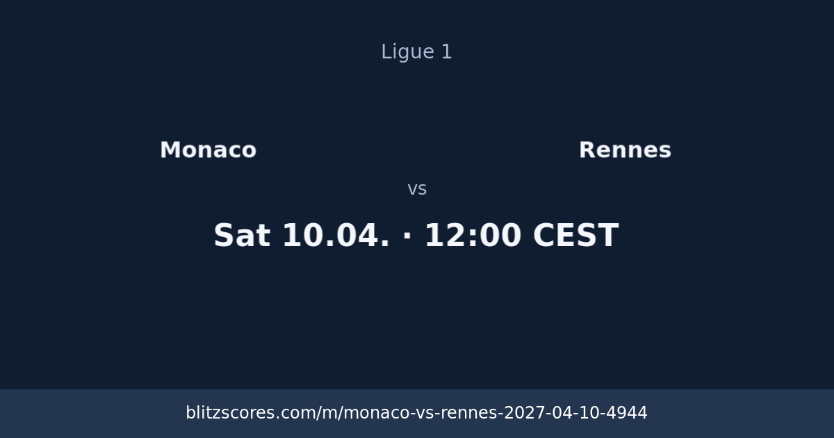 Monaco vs Rennes score card