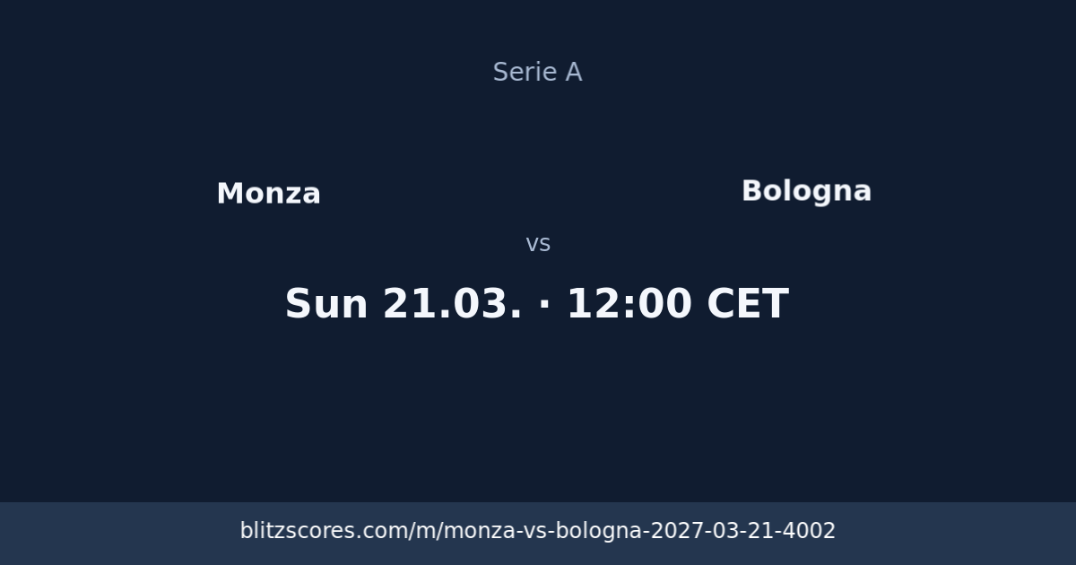 Monza vs Bologna score card