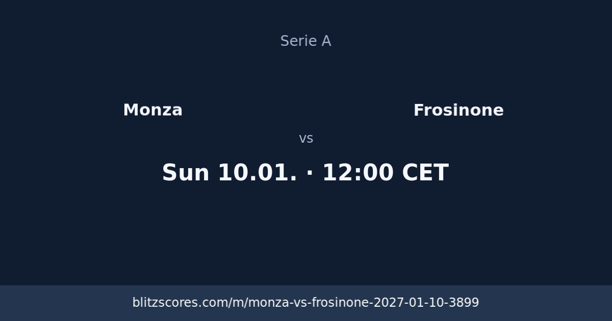 Monza vs Frosinone score card