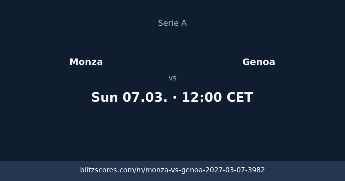 Monza vs Genoa score card