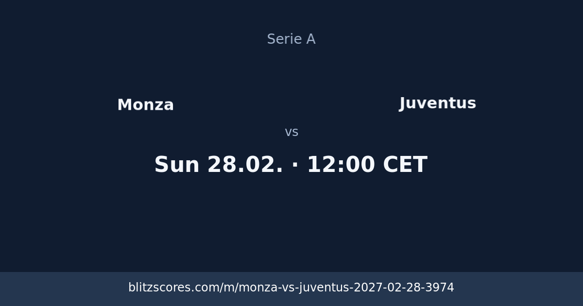 Monza vs Juventus score card