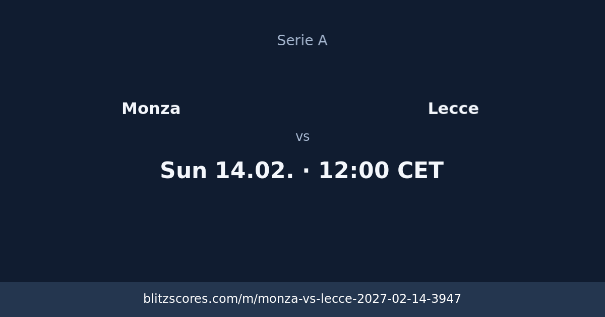 Monza vs Lecce score card