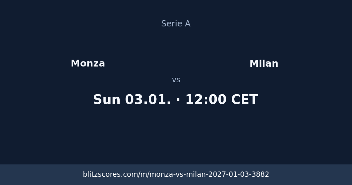Monza vs Milan score card