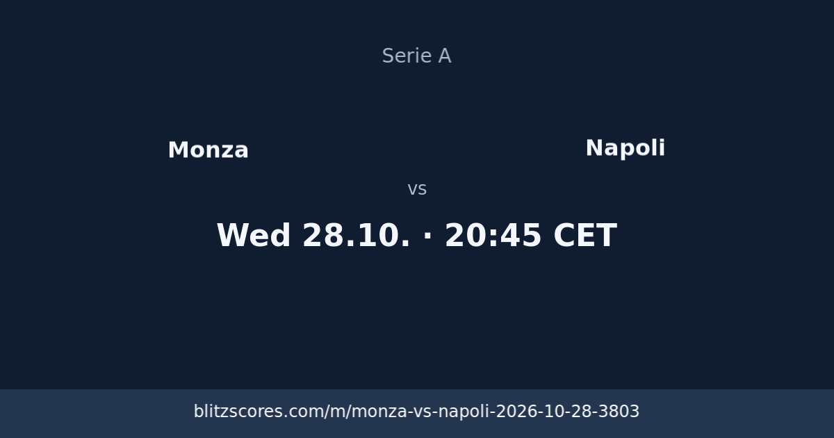 Monza vs Napoli score card