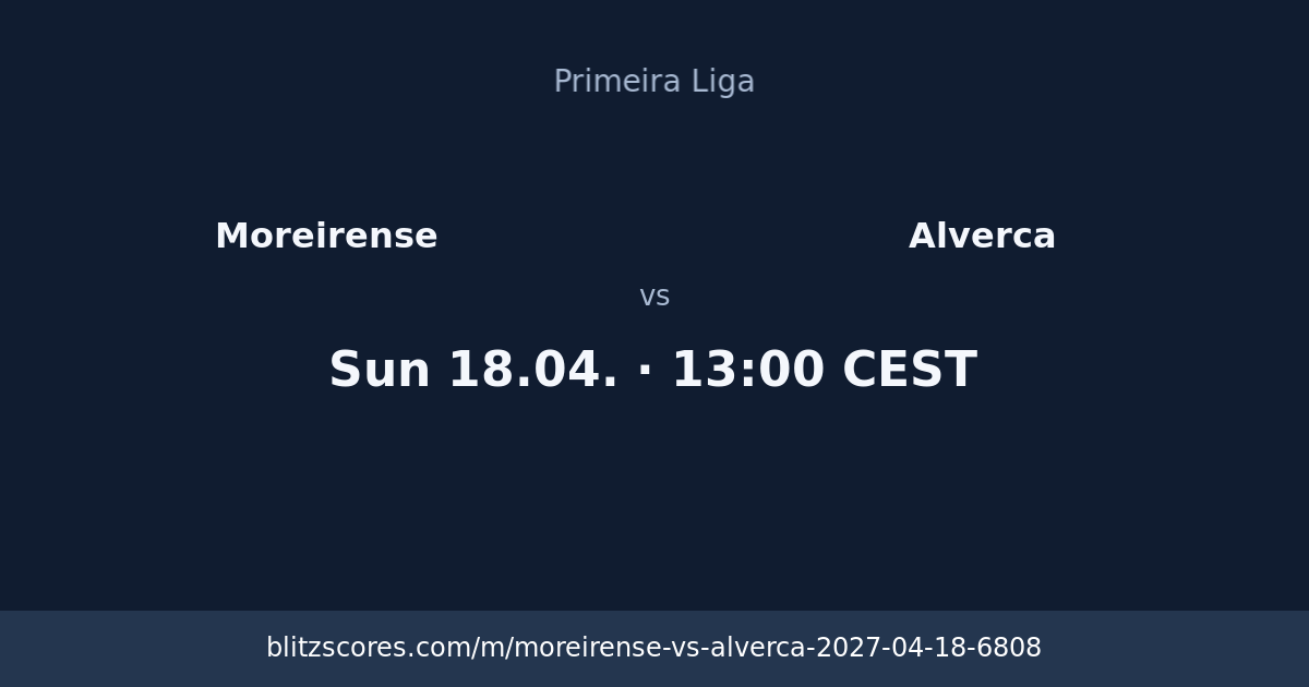 Moreirense vs Alverca score card