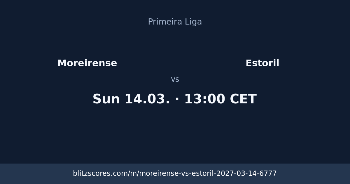 Moreirense vs Estoril score card