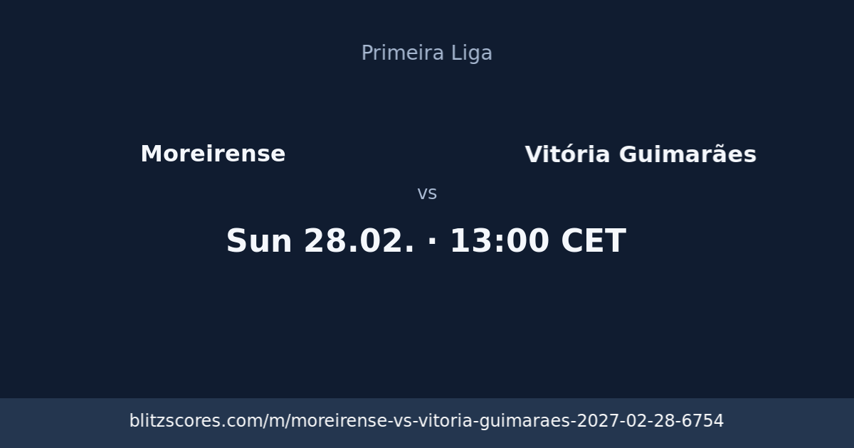 Moreirense vs Vitória Guimarães score card