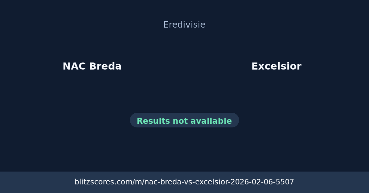 NAC Breda vs Excelsior score card