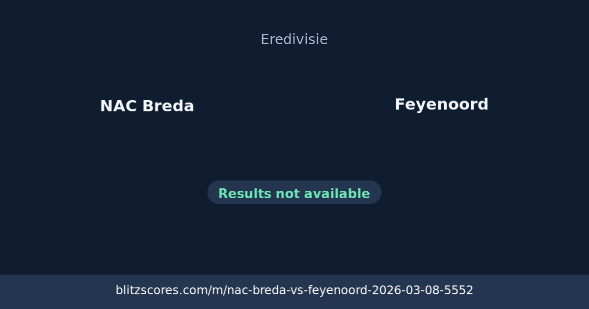 NAC Breda vs Feyenoord score card