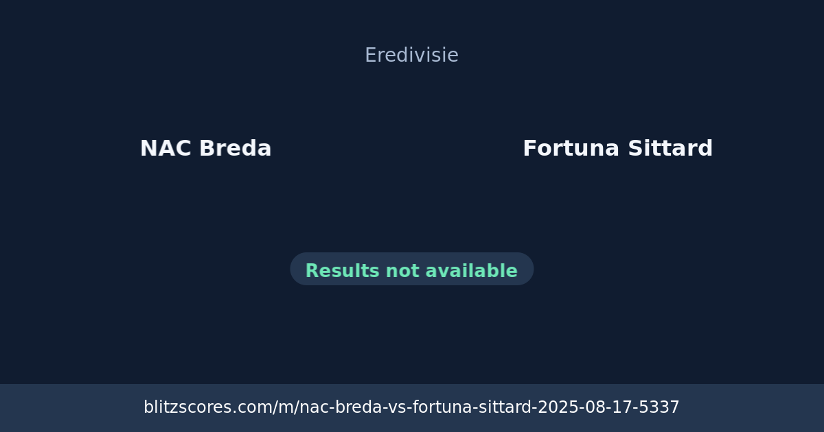 NAC Breda vs Fortuna Sittard score card