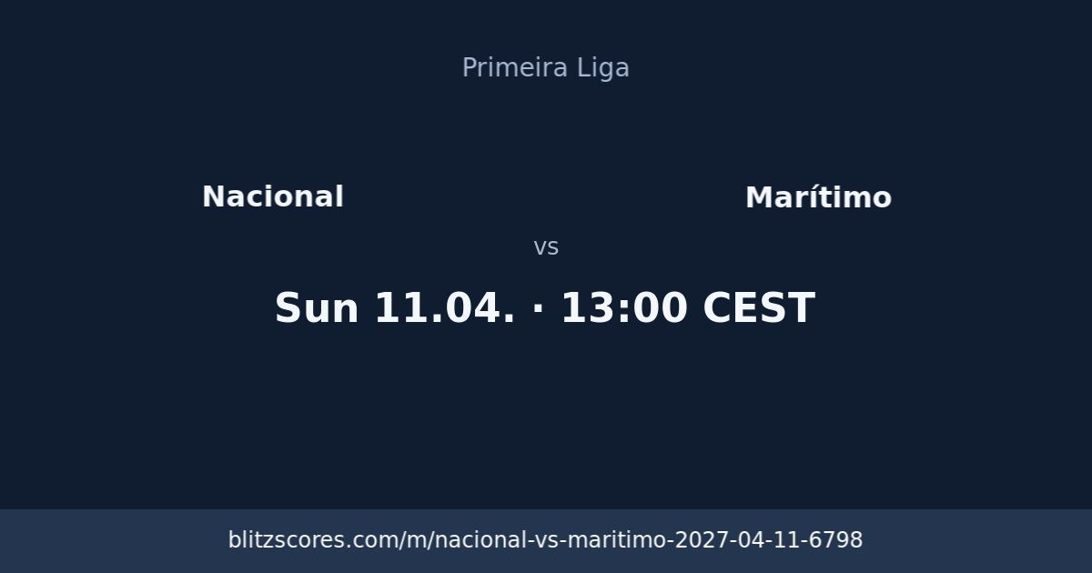 Nacional vs Marítimo score card