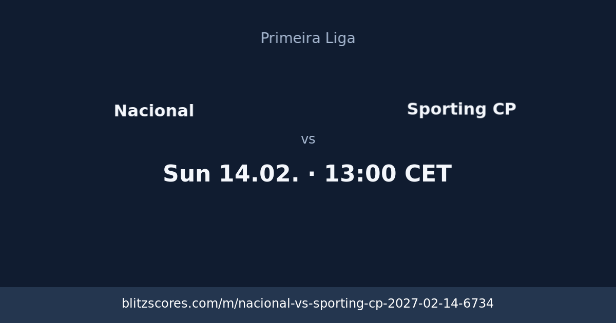 Nacional vs Sporting CP score card