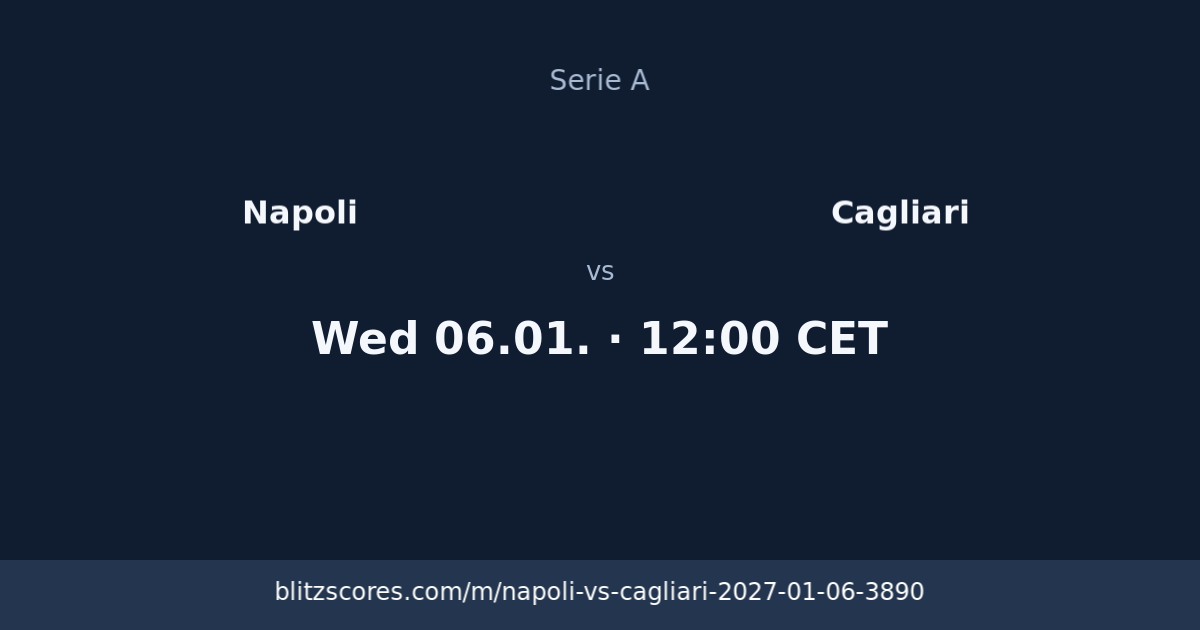 Napoli vs Cagliari score card