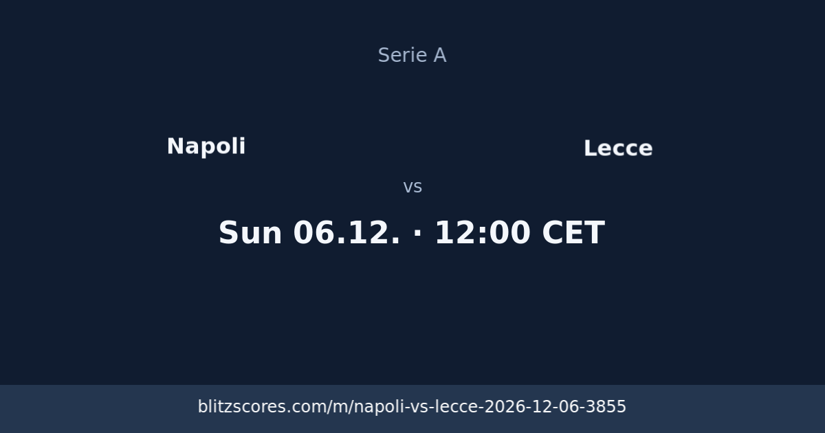 Napoli vs Lecce score card