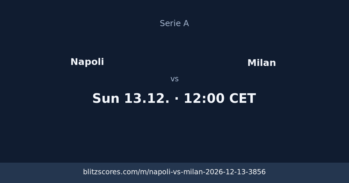Napoli vs Milan score card