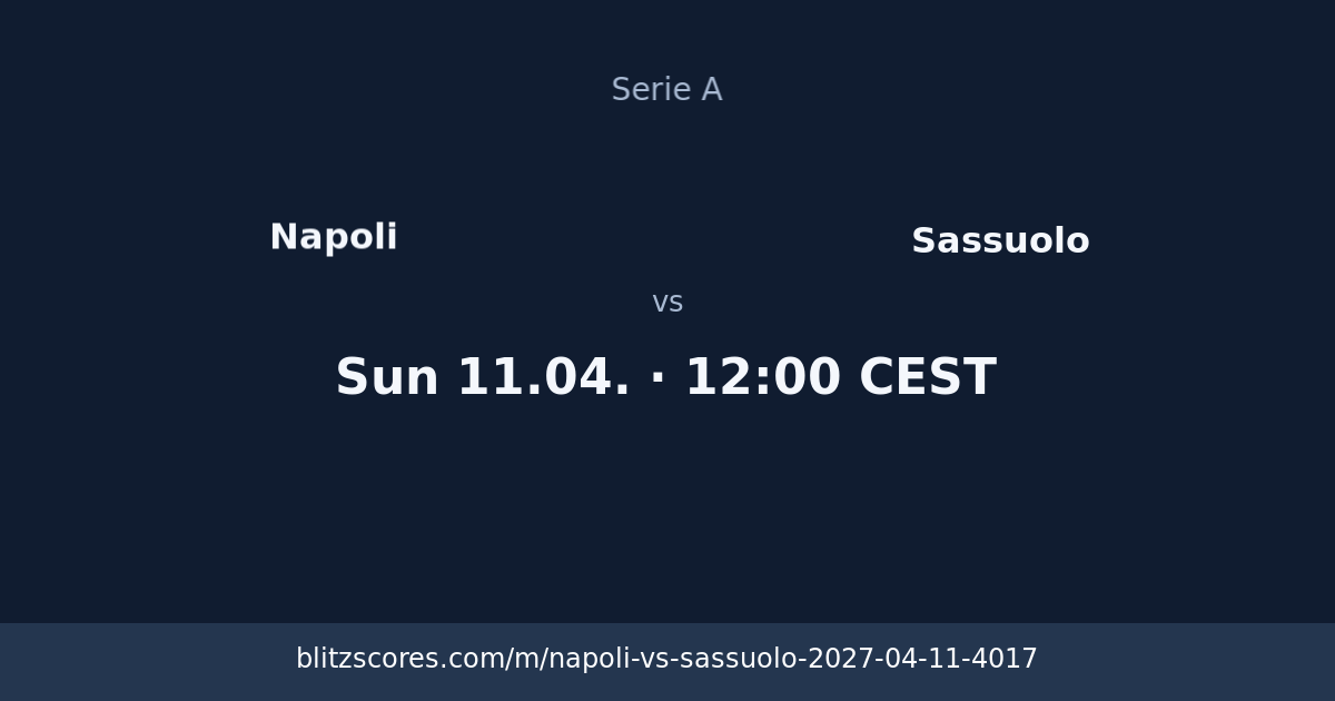 Napoli vs Sassuolo score card