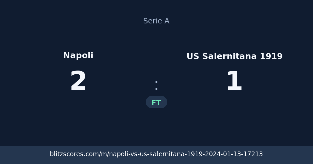 Napoli vs US Salernitana 1919 score card