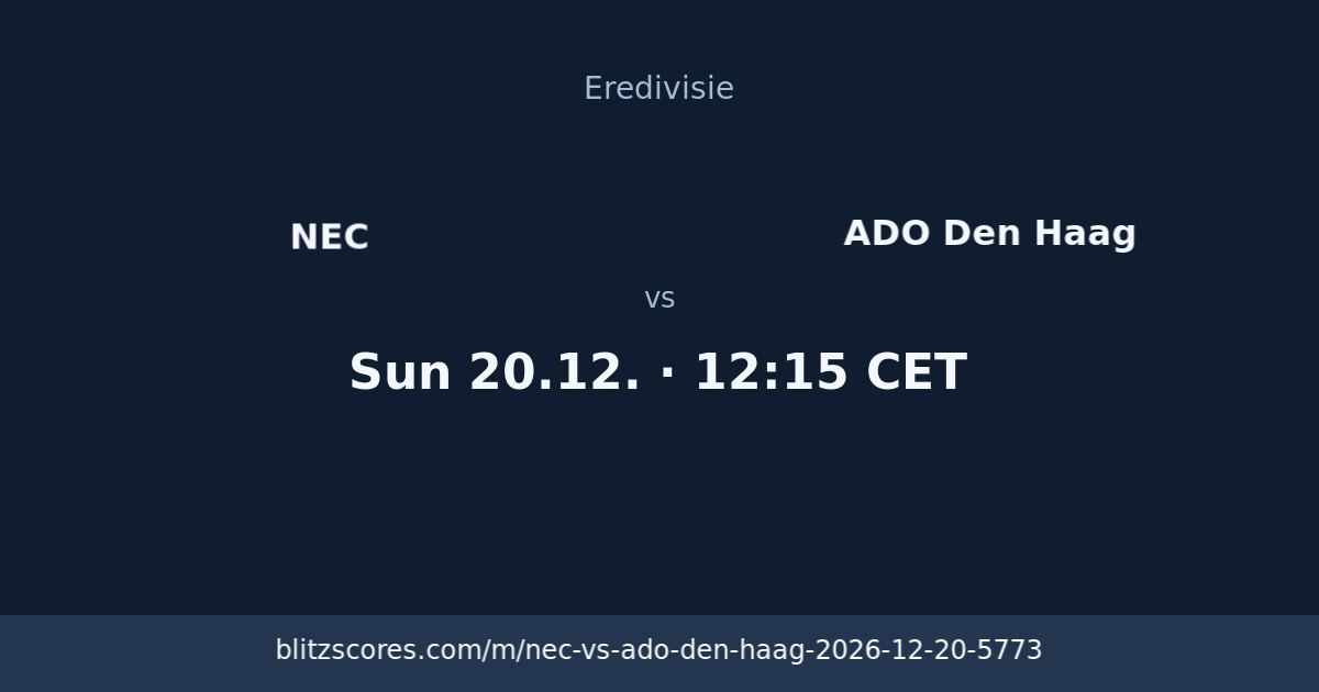 NEC vs ADO Den Haag score card