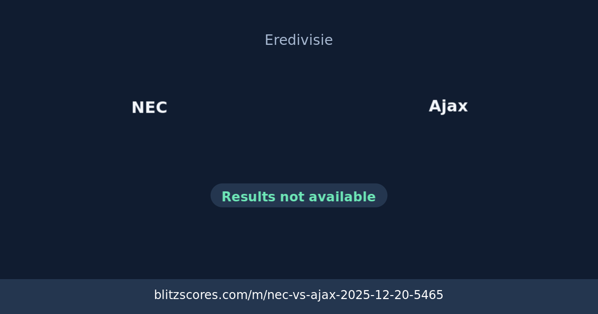 NEC vs Ajax score card