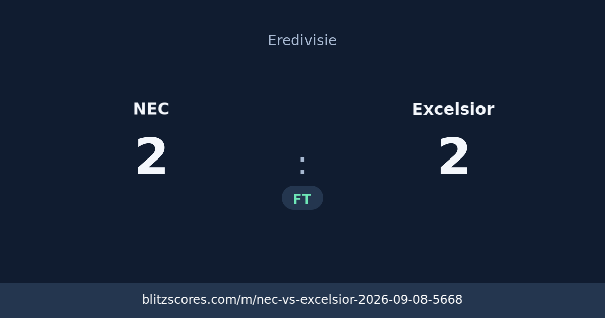 NEC vs Excelsior score card