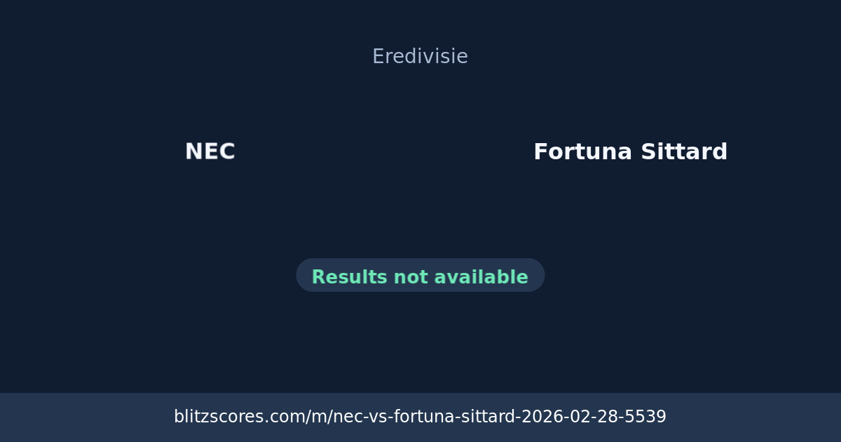 NEC vs Fortuna Sittard score card