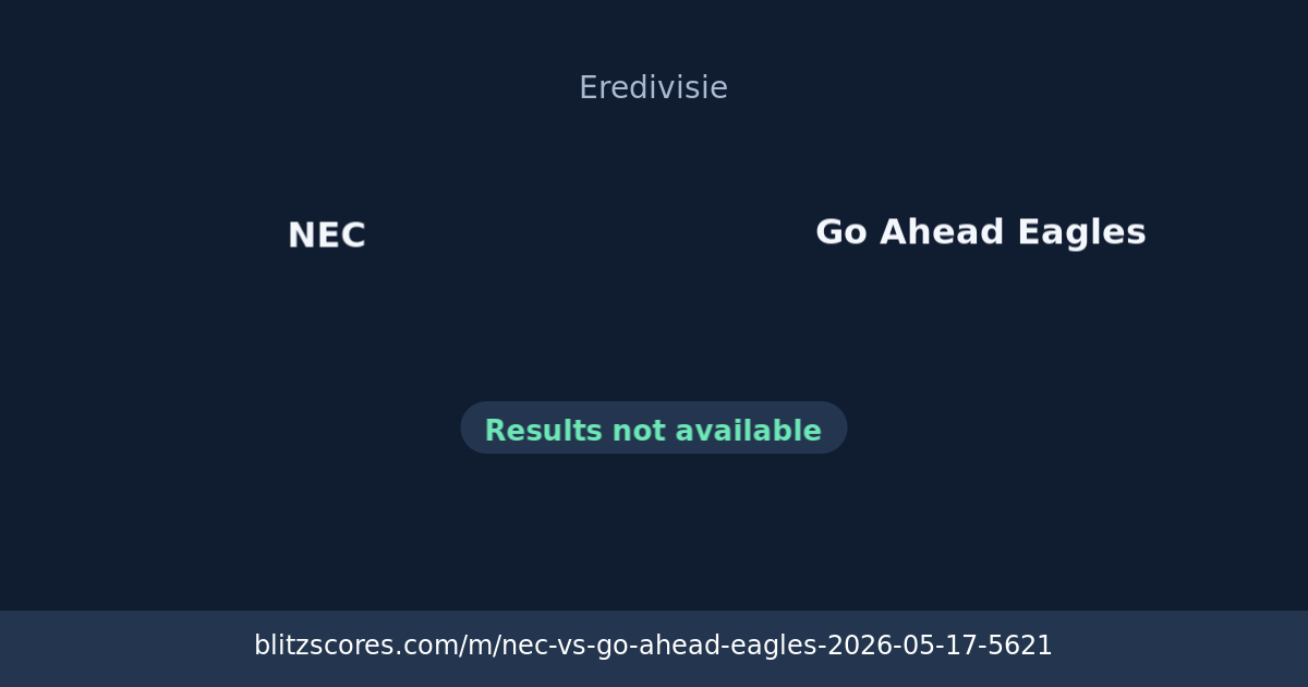 NEC vs Go Ahead Eagles score card