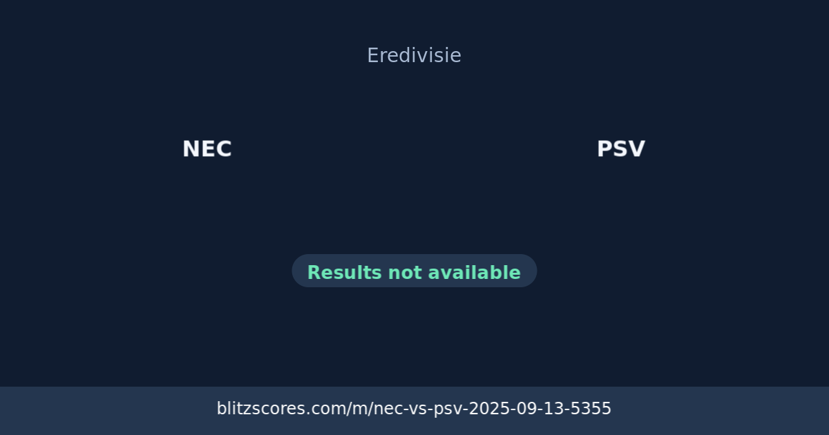 NEC vs PSV score card