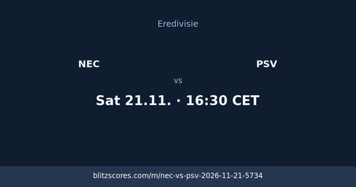 NEC vs PSV score card