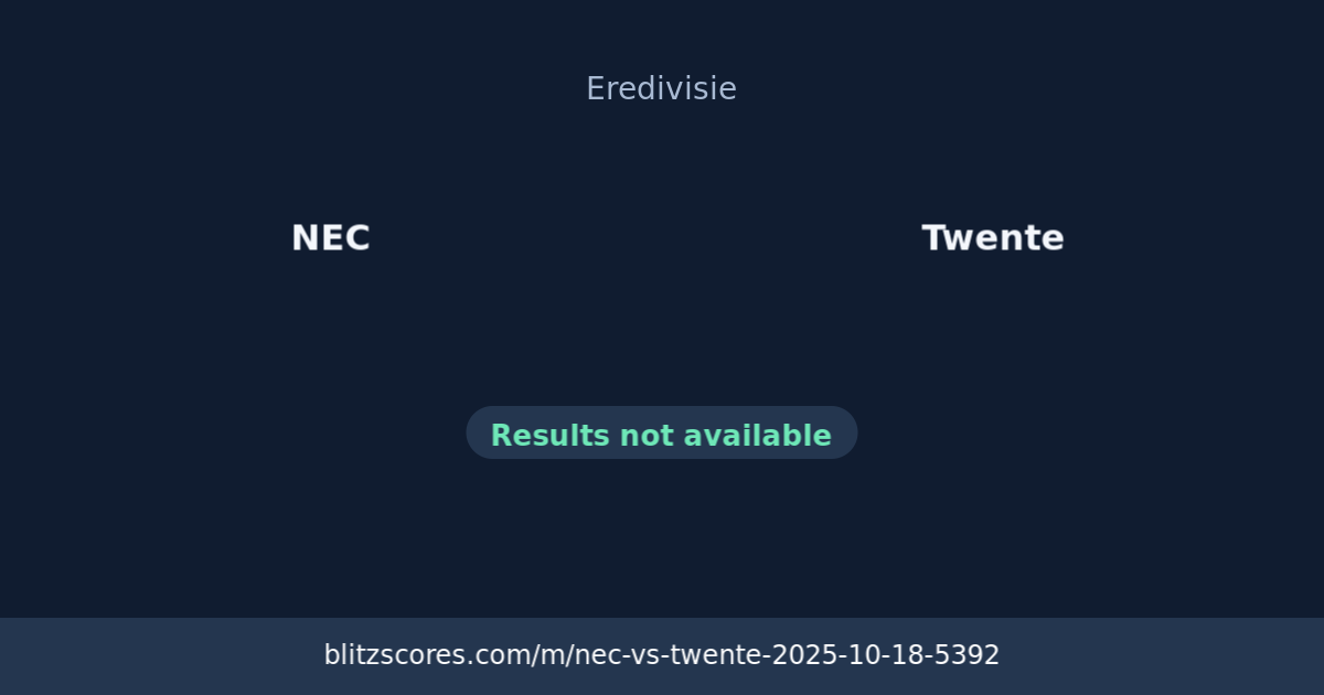 NEC vs Twente score card