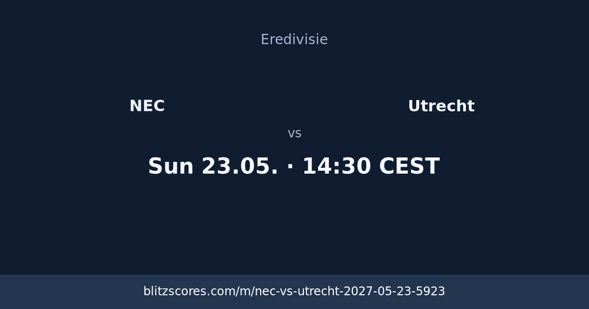 NEC vs Utrecht score card