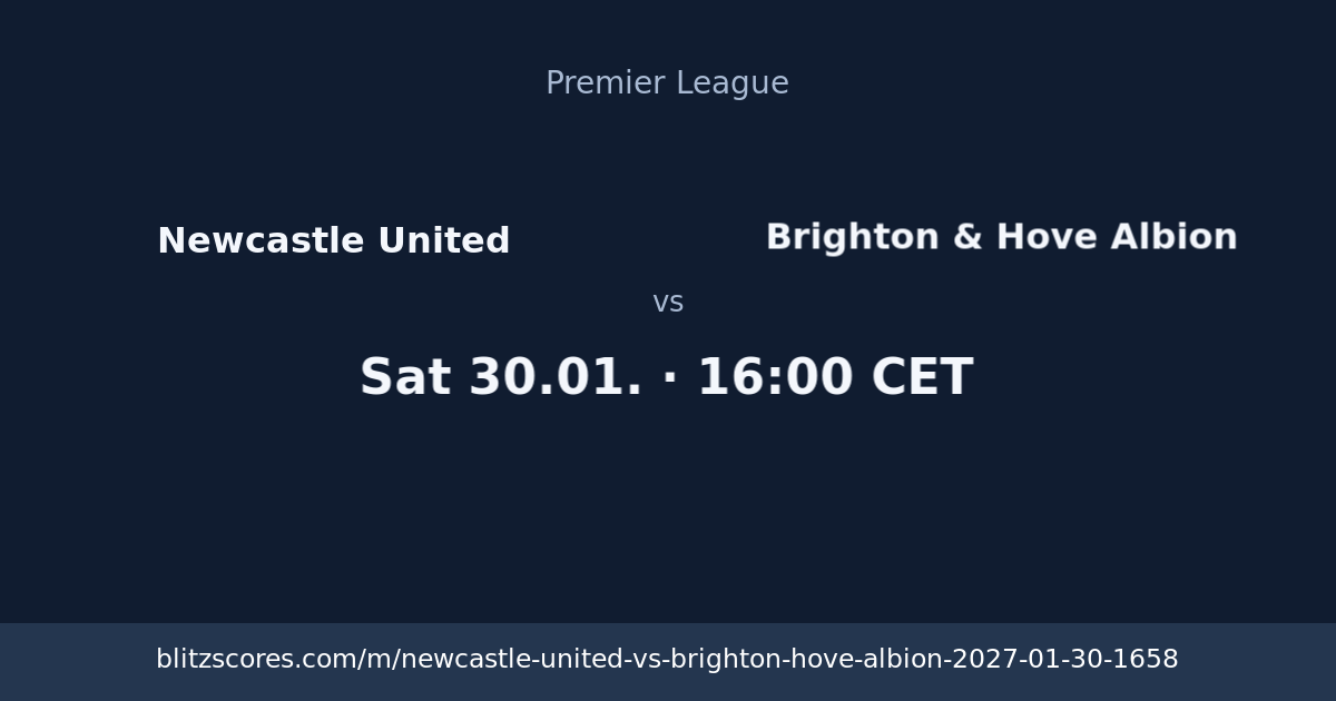 Newcastle United vs Brighton & Hove Albion score card