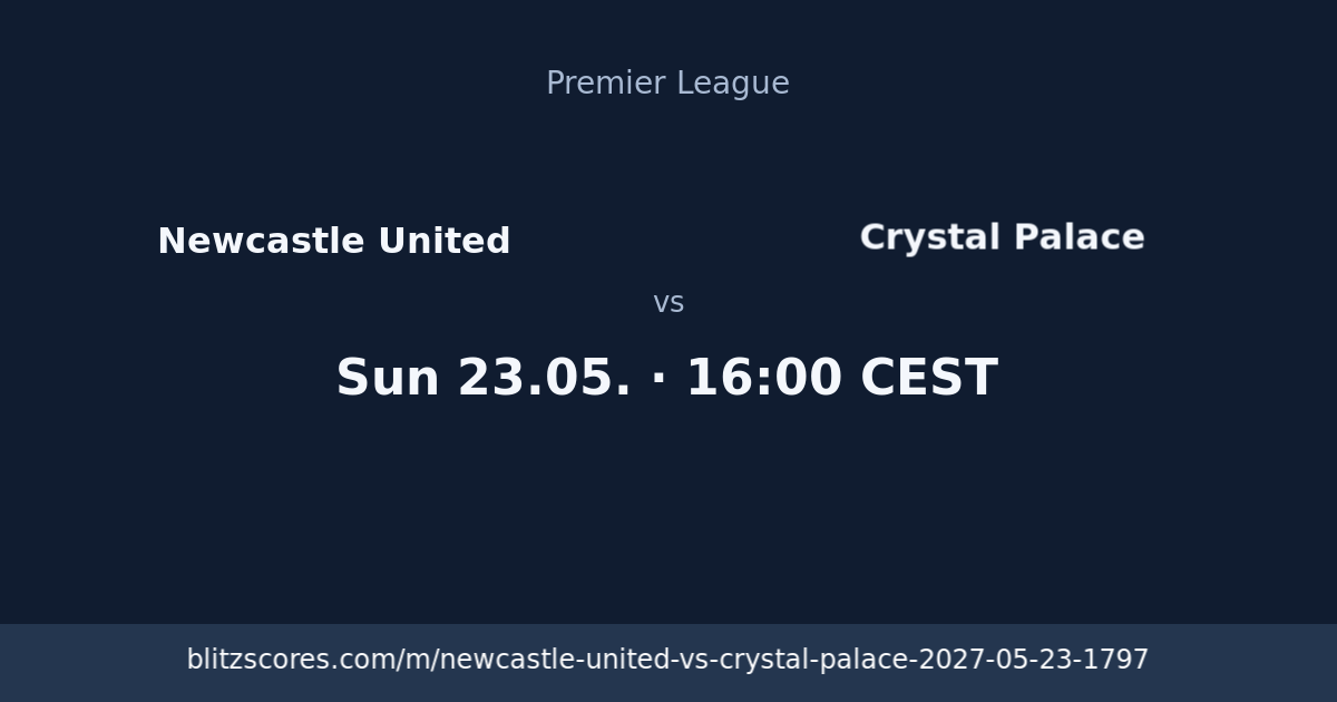 Newcastle United vs Crystal Palace score card