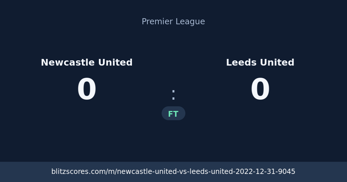 Newcastle United vs Leeds United score card