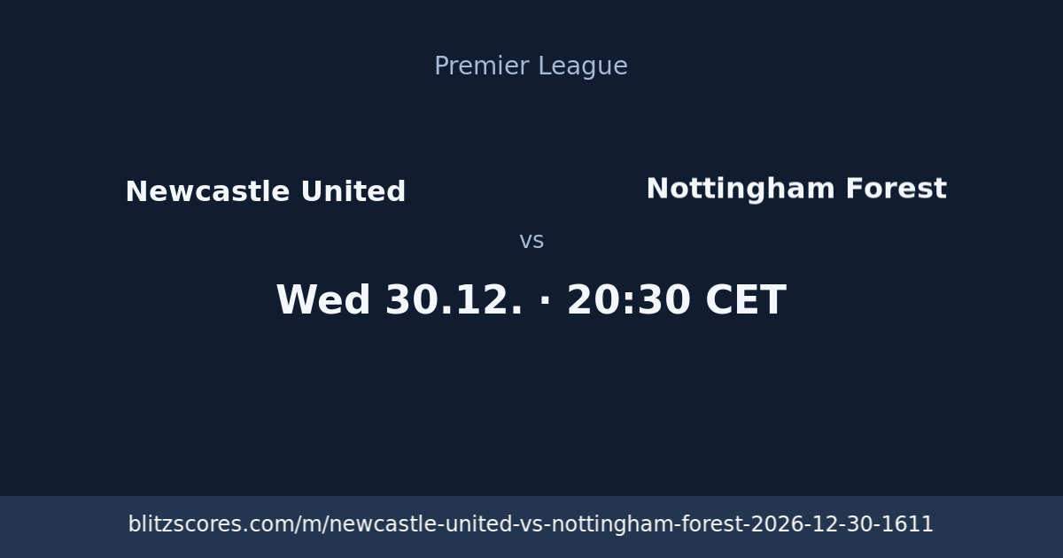 Newcastle United vs Nottingham Forest score card