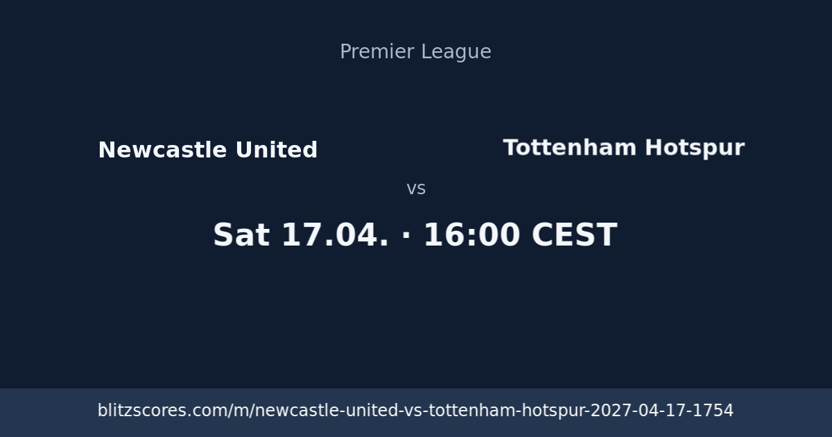 Newcastle United vs Tottenham Hotspur score card