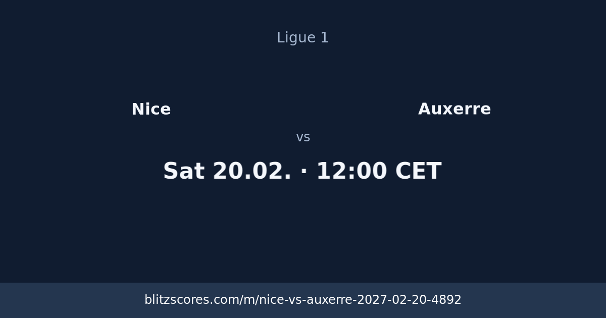 Nice vs Auxerre score card