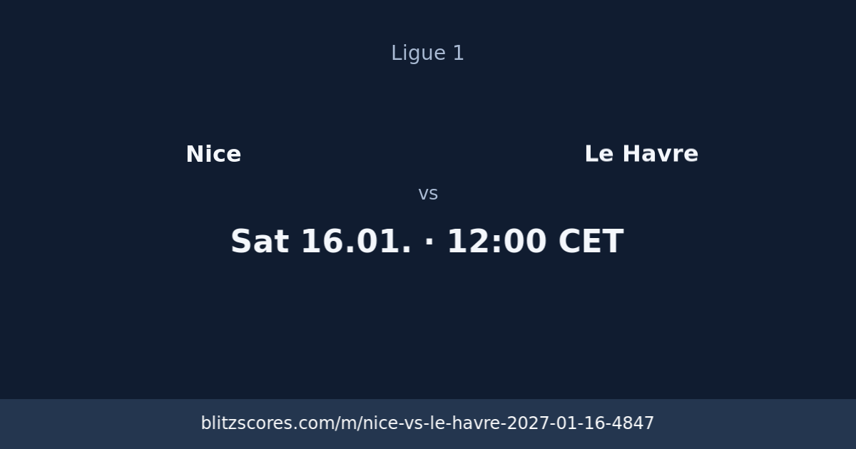 Nice vs Le Havre score card