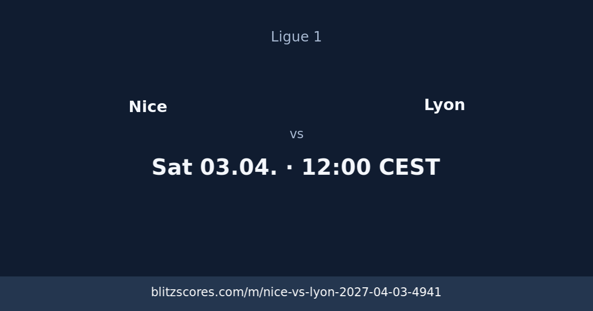 Nice vs Lyon score card